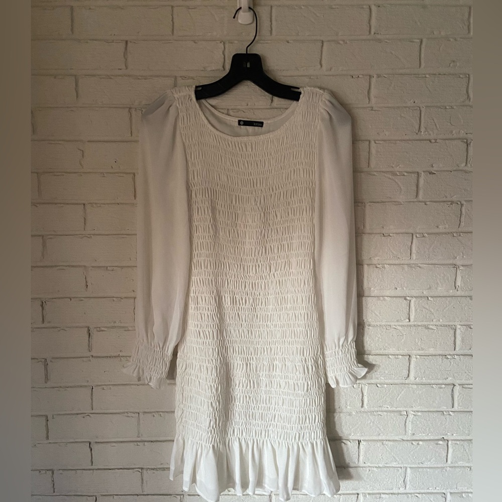 Elegant White Smocked Dress